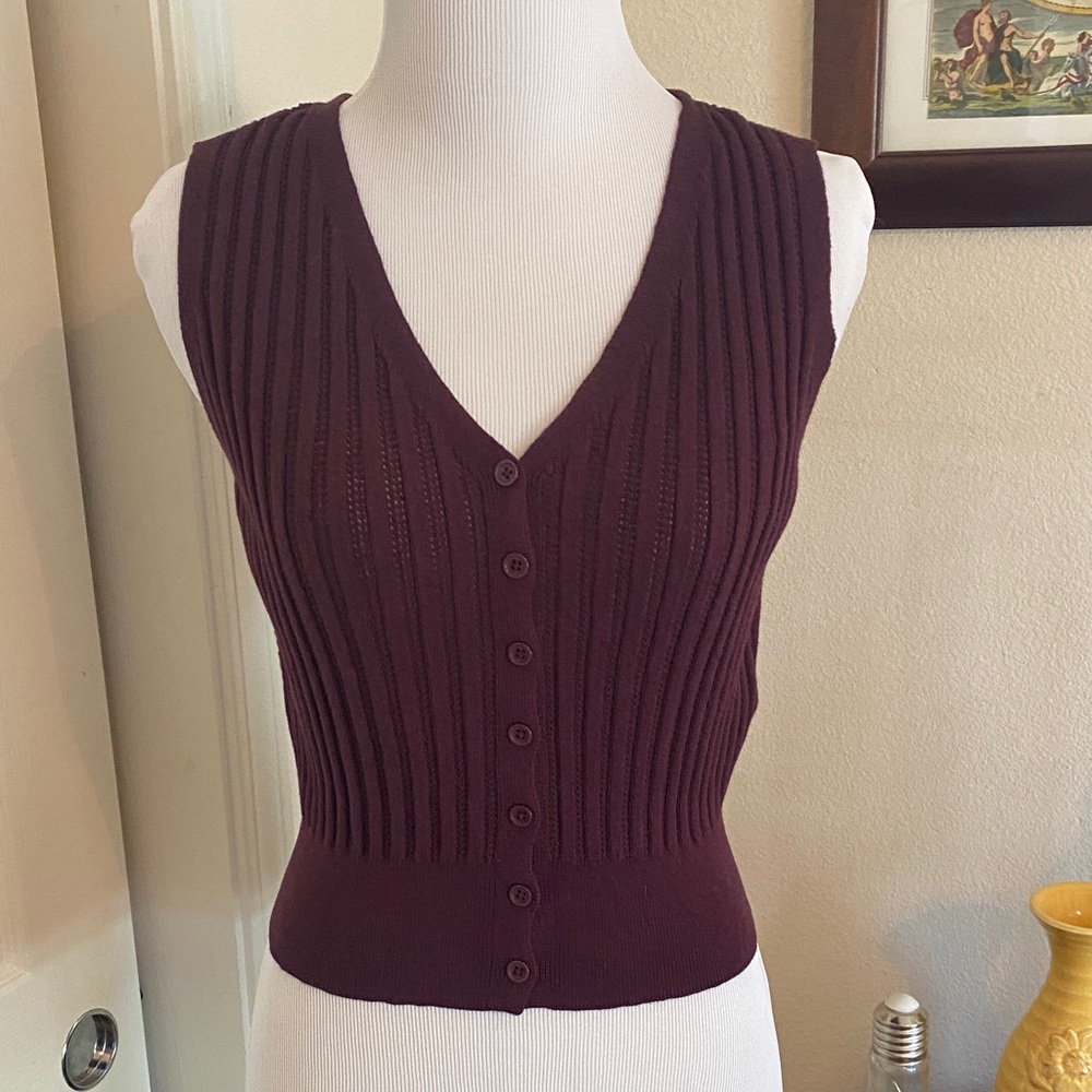 Burgundy Knit vest